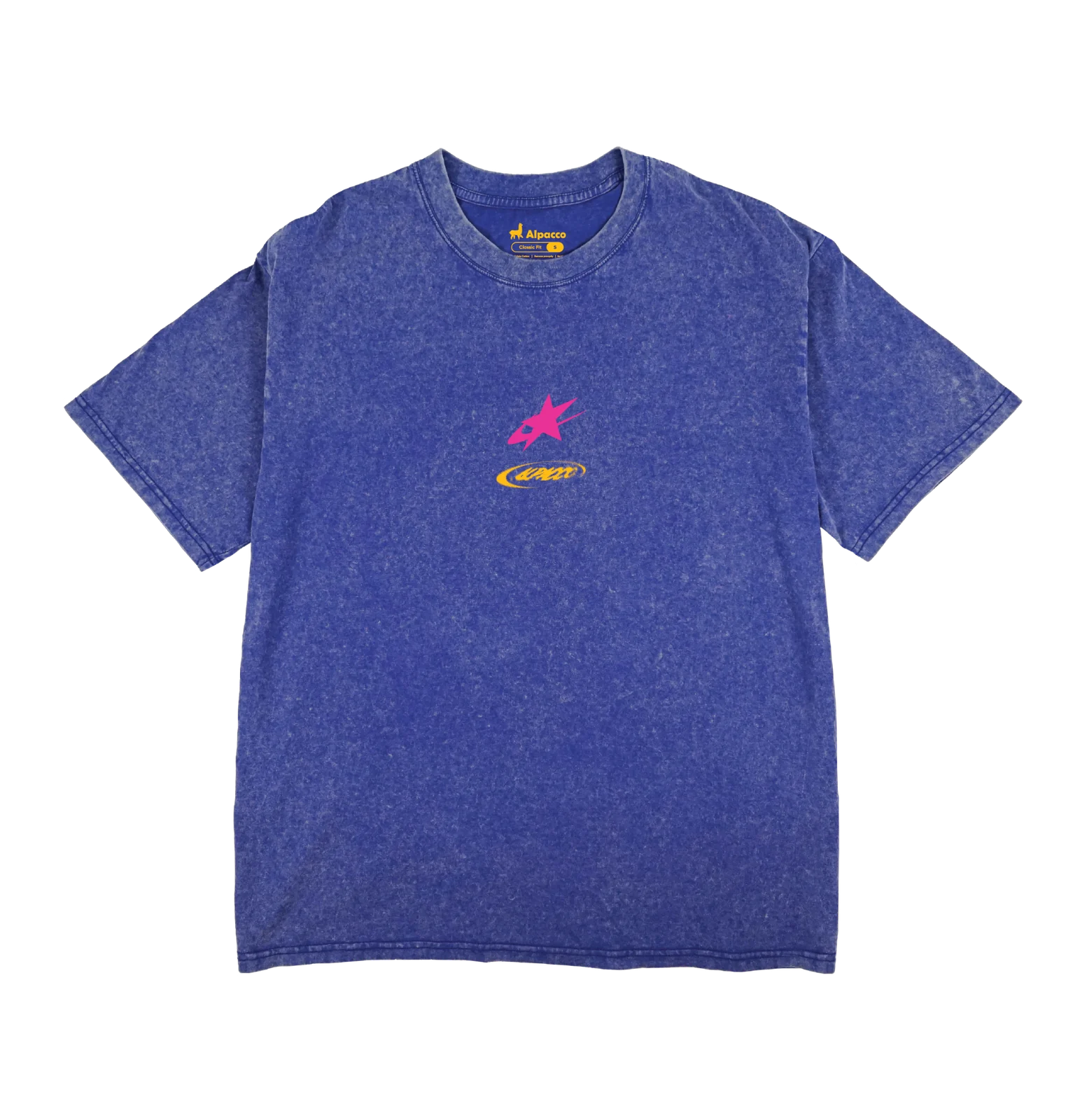 Alpacco Black Wash Tee Royal Blue front