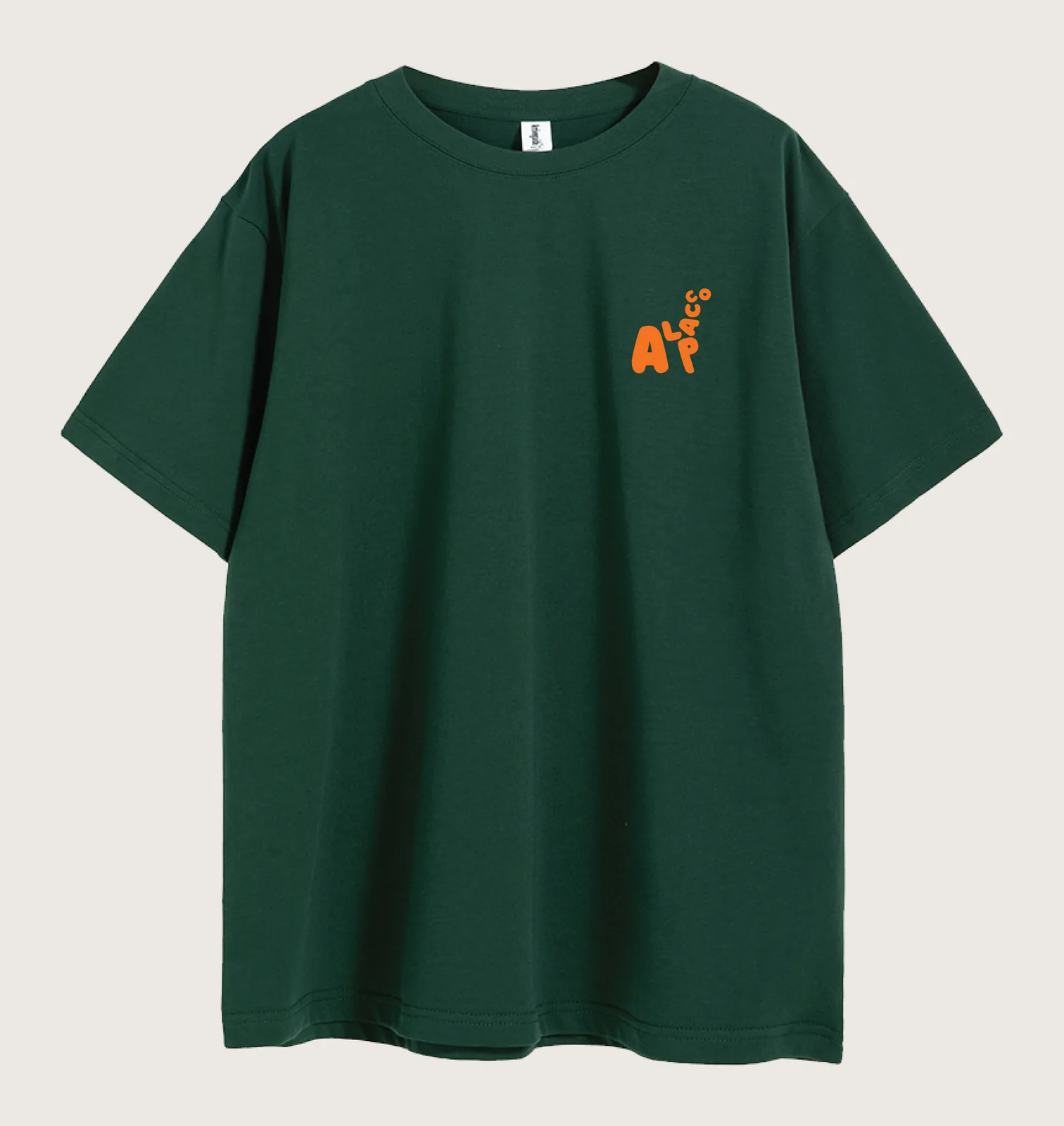 Oversized t shirt men malaysia: Alpacco 260gsm oversized graphic tee in Army Green, front with small alpaca logo
