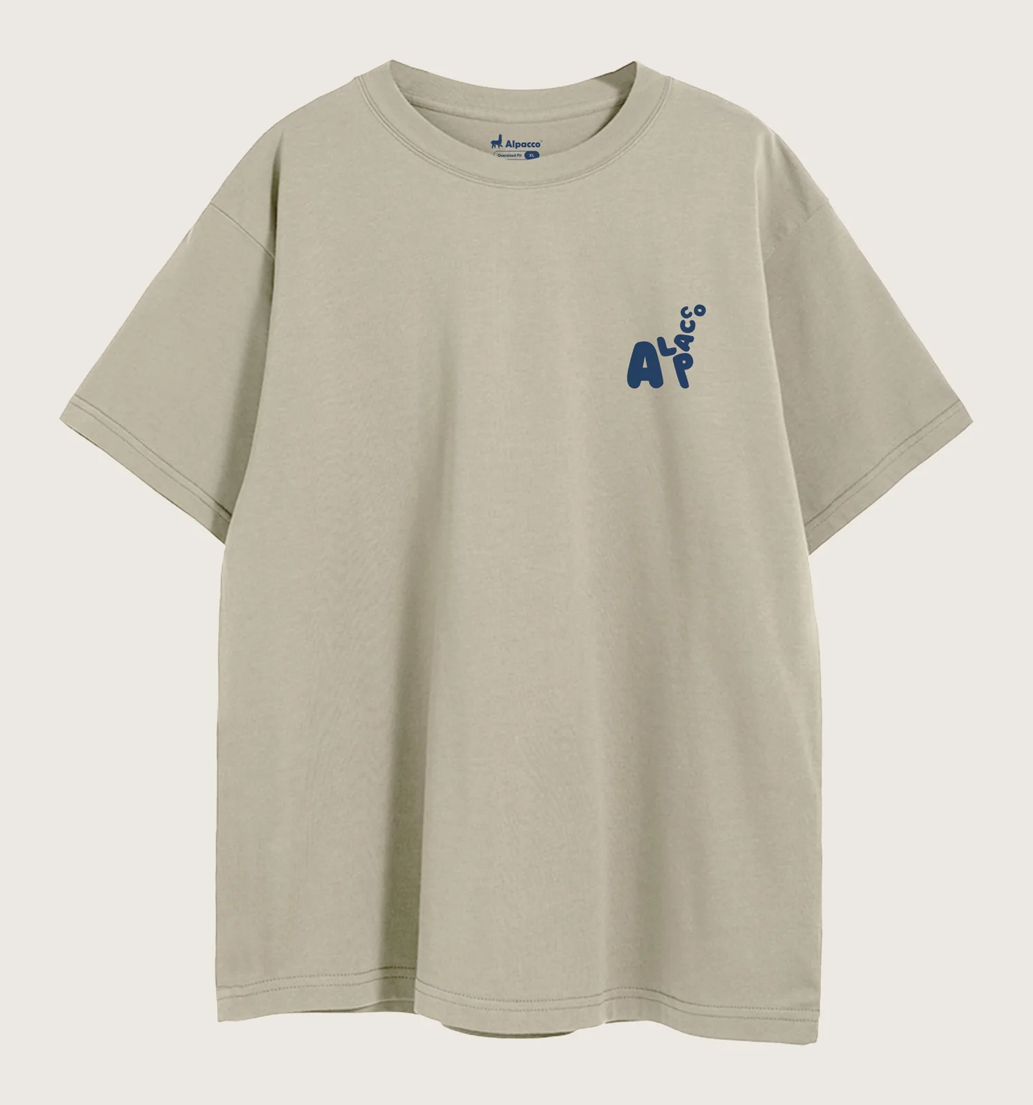 T shirt gift ideas malaysia: Alpacco 260gsm oversized graphic tee in Camel, front with small alpaca logo