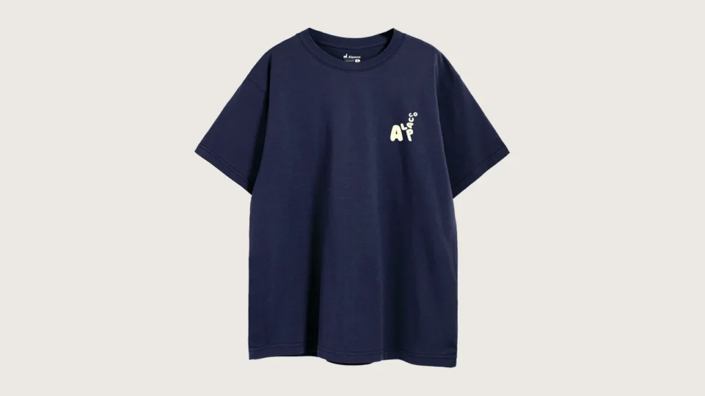 Streetwear clothing malaysia: Alpacco 260gsm oversized graphic tee in Navy, front with small alpaca logo