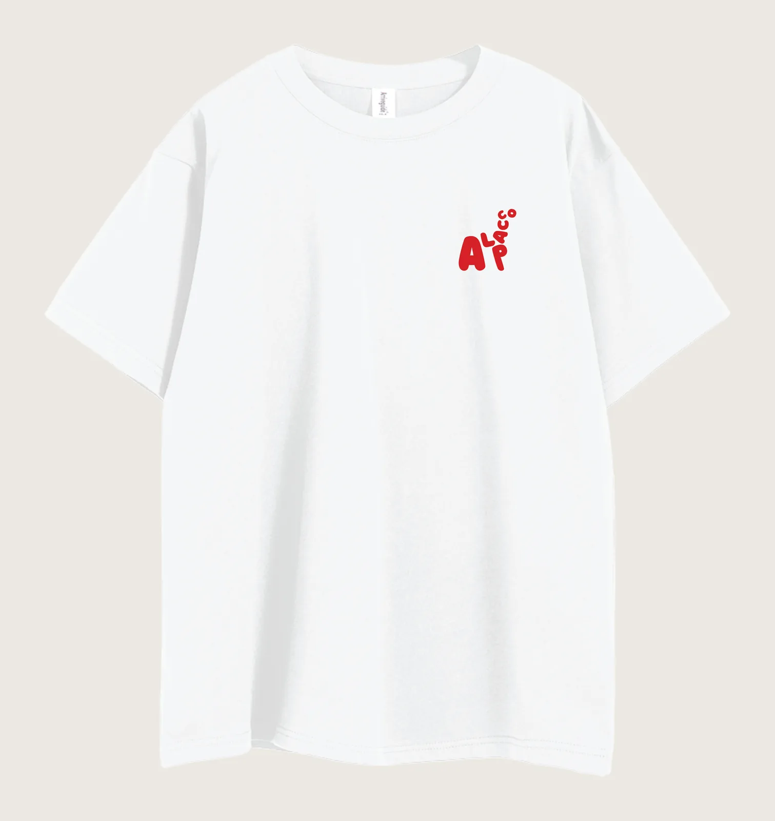 Gildan vs comfort colors: Alpacco 260gsm oversized graphic tee in White, front with small alpaca logo