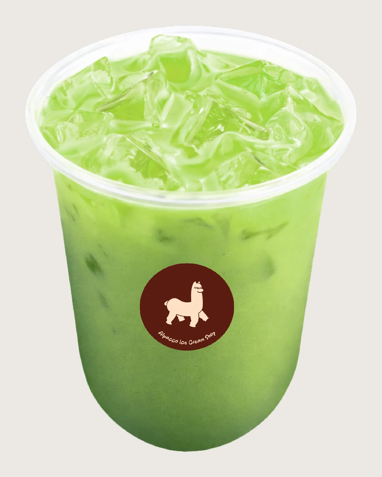 Evening dessert klang: Alpacco iced Thai green milk tea in a branded cup