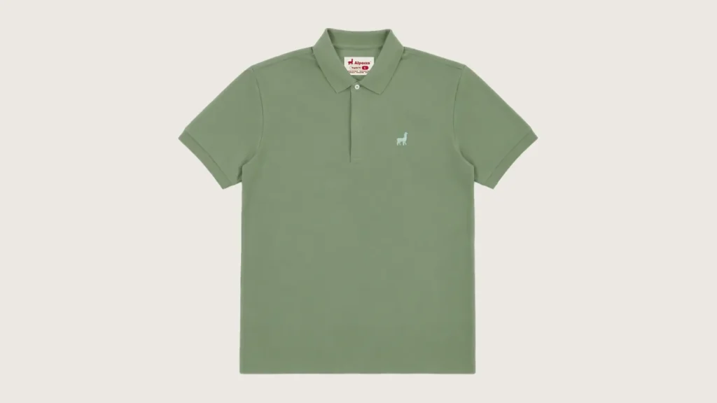 Polo shirt malaysia: Alpacco Paris Polo (AP Signature Polo) in Golf Green, front with small alpaca embroidery on the chest
