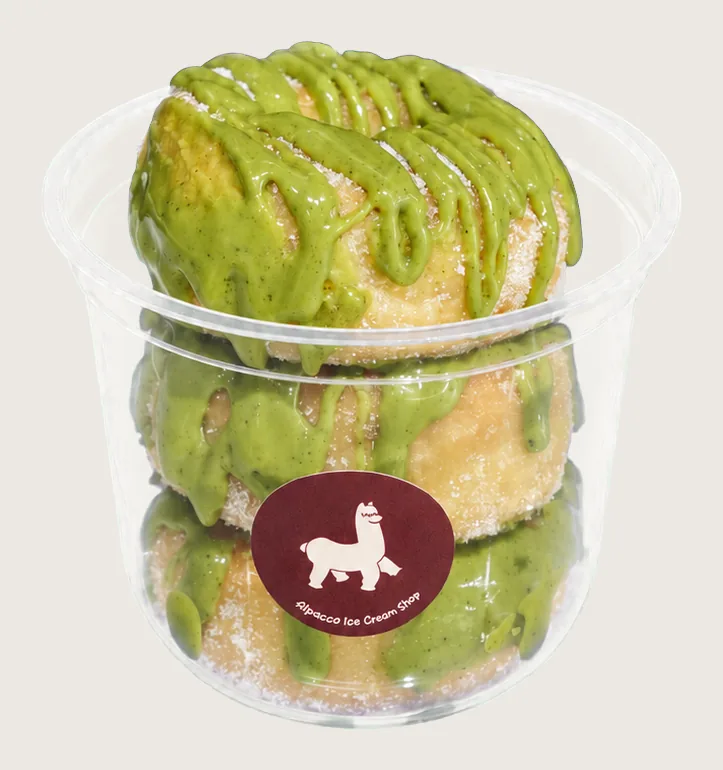 Dessert near port klang: Alpacco dessert cup stacked with pistachio-glazed donuts