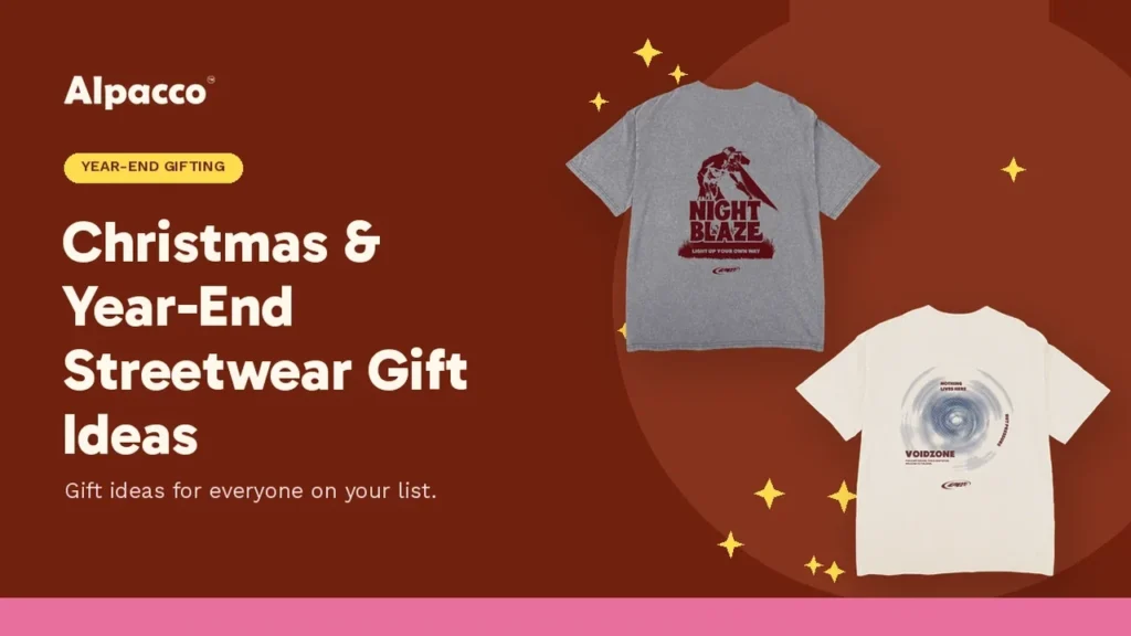 Alpacco Blackwash Tees with Night Blaze and Voidzone back prints as Christmas gift ideas in Malaysia