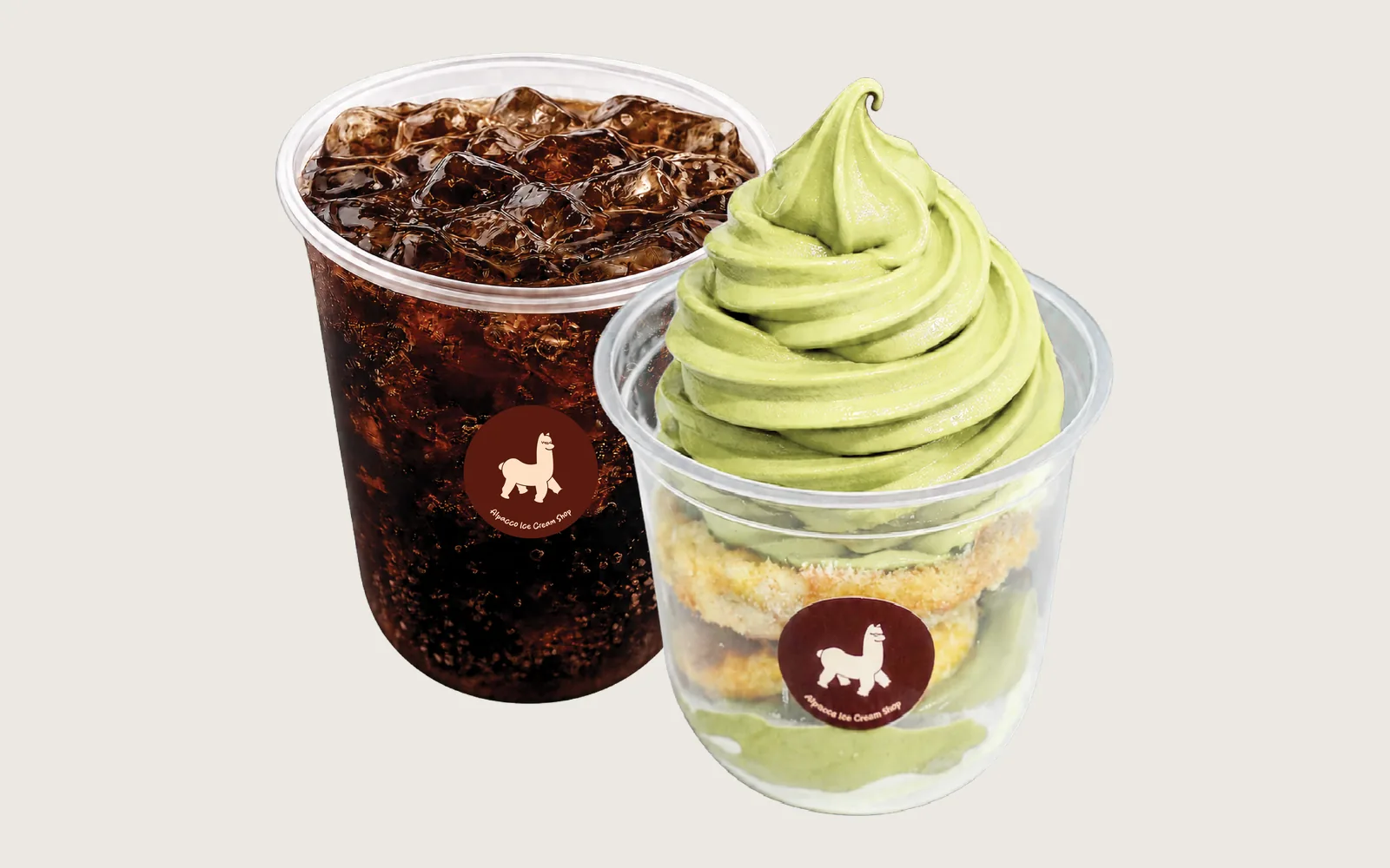 Hari raya dessert break: Alpacco pistachio soft serve cup with an iced black coffee