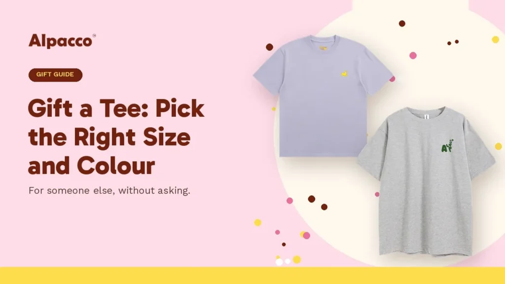 Alpacco Logo Tee in yam purple and light grey oversized tee as t-shirt gift ideas in Malaysia
